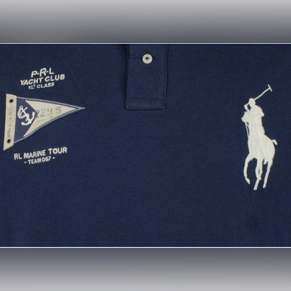 NEW Size XXL Mens POLO RALPH LAUREN Mesh Polo Shirt Big Pony Marine Navy $125 - Picture 4 of 8